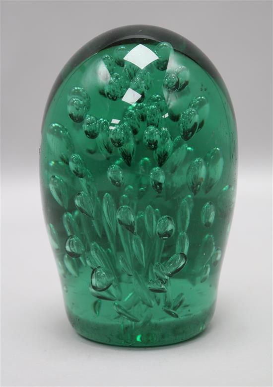 A green glass dump 13cm